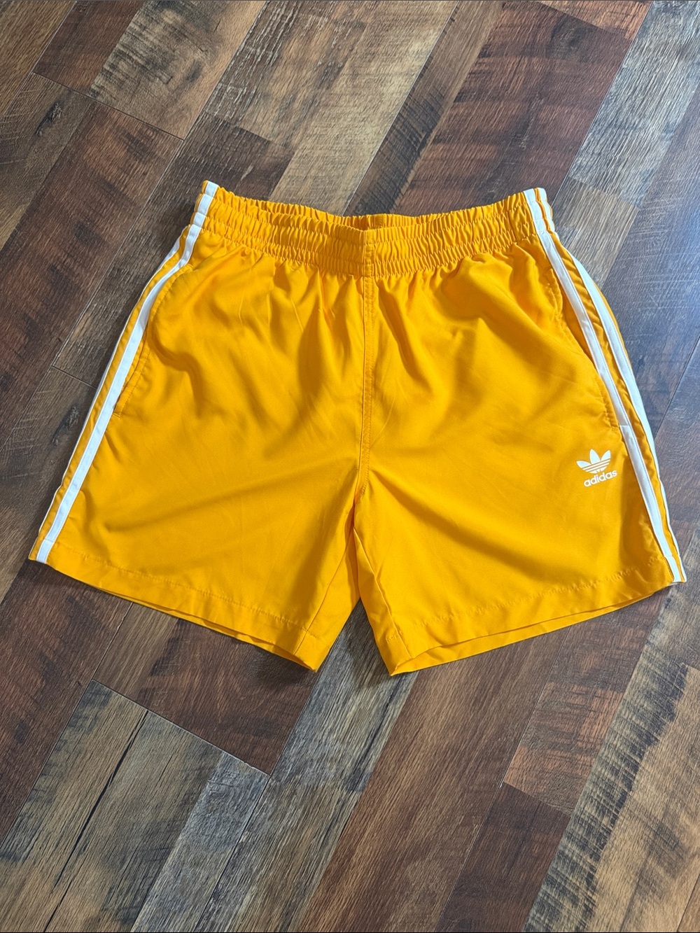 Adidas Originals 3-Stripes Swim Shorts Collegiate Gold Men’s Medium NWT
